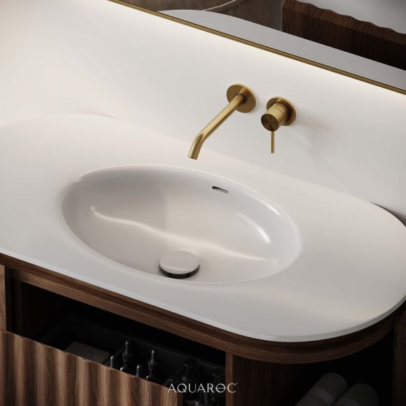 Niche Polished White Stone Slotted Click Clack Basin Waste